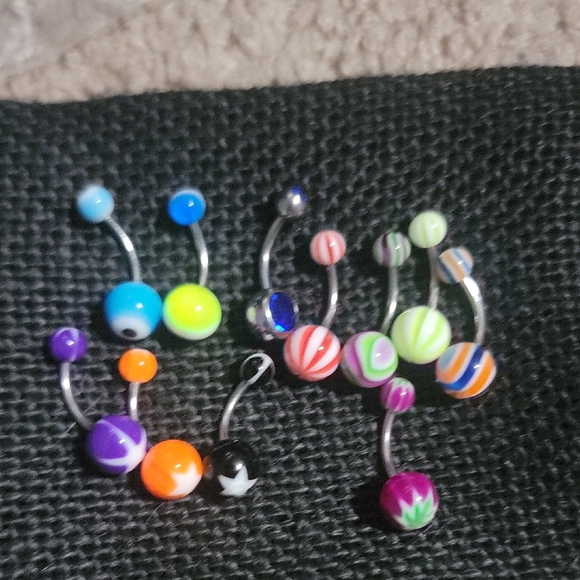 Colorful Belly Button Rings Set - Picture 3 of 3